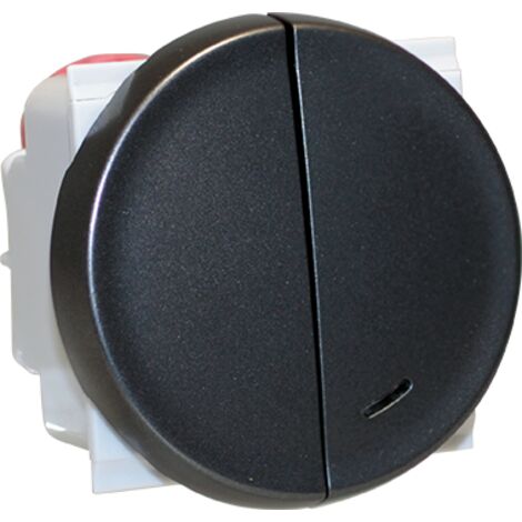 Interrupteur va et vient lumineux + bouton poussoir - COMETE Couleur Vulcain