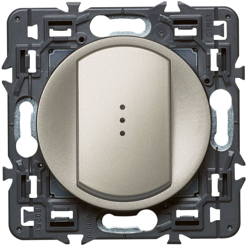 Interrupteur ou va-et-vient lumineux (voyant fourni) Céliane Soft 10A Titane LEGRAND 099512