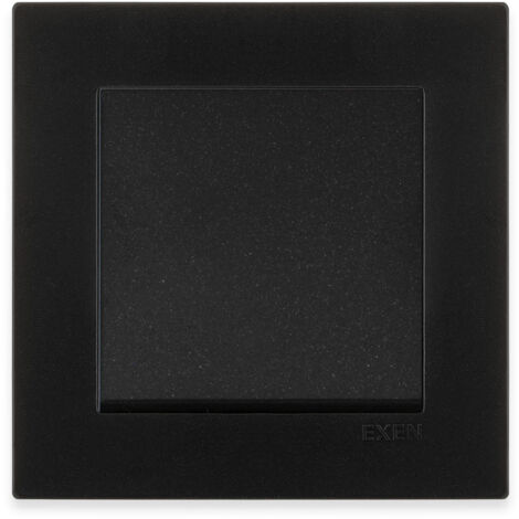 Interrupteur va et vient noir métallisé 10A 250V avec cadre simple Série Karell EXEN