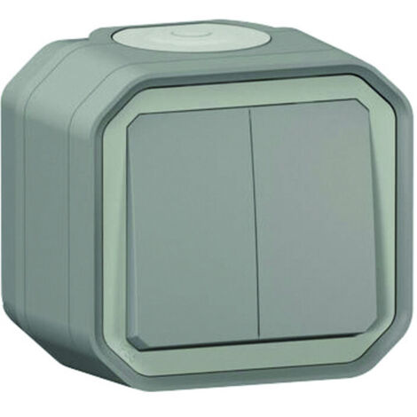 Interrupteur va et vient plexo commande double 10a gris saillie - LEGRAND