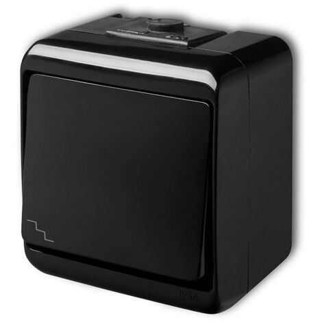 Interrupteur va-et-vient saillie IP54 Noir Karlik Junior - 12WHE-3