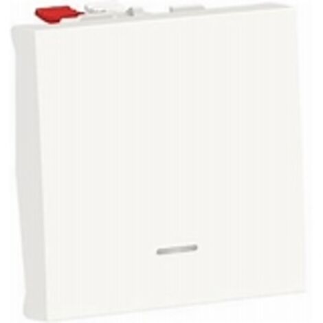 Interrupteur va et vient + voyant 10A - aluminium - Unica - Schneider
