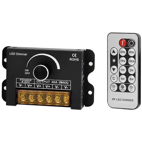 Interrupteur variateur LED 12 V avec télécommande RF et fonction minuterie