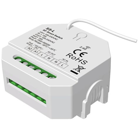 Interrupteur Variateur LED TRIAC et Push DIM SKYDANCE SS-L Compatible avec Télécommande RF, Bouton-poussoir et Rail DIN Blanc