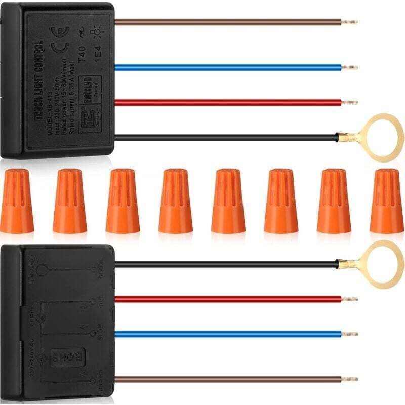 Interrupteur variateur tactile pour lampes de table, lot de 2, interrupteur variateur tactile à 3 positions pour lampes de bureau, kit de réparation