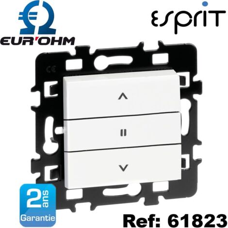 Interrupteur volet roulant - 3 positions 6A - Montée/Stop/Descente - ESPRIT Blanc