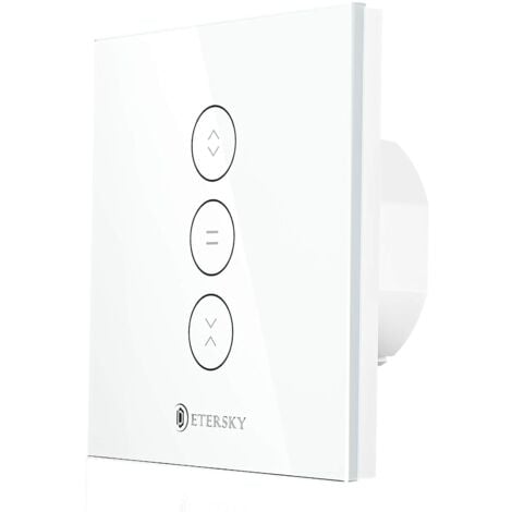 Interrupteur Volet Roulant Connecté, Commutateur Intelligent Volet Roulant Stores Connecté, Interrupteur Tactile Peut Éteindre la LED, Timer - 1 Packs