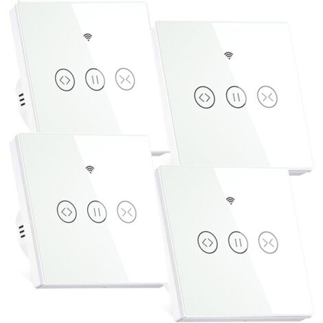 Interrupteur Volet Roulant Connecté, Compatible avec Alexa/Google Home/Smart Life, Contrôle de Commande Vocale(Fil Neutre Requis) 4pack