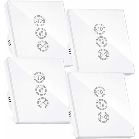 MUMU Interrupteur Volet Roulant Connecté, Interrupteur Volet Roulant Wifi,Compatible Avec Alexa/Google Home, Interupteur Connecté Tactile Rétro Éclairage Peut Éteindre Led Timer App Contrôle,1P