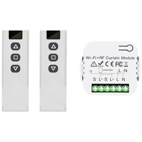 Interrupteur Volet Roulant Connecté WiFi 433Mhz Compatible Smart Life Avec Télécommande 2 Canaux