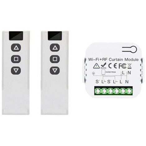 Interrupteur Volet Roulant Connecté WiFi 433Mhz Compatible Smart Life Avec Télécommande 2 Canaux