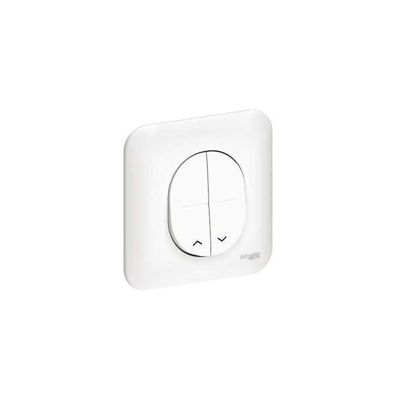 Schneider Electric - Interrupteur Bouton Poussoir pour Volet Roulant schneider Ovalis avec Plaque de Finition - S260207