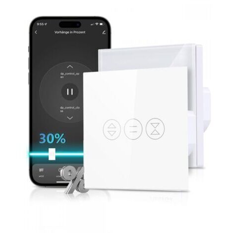 Interrupteur Volet Roulant WiFi, Volet Roulant Stores Commutateur WiFi Compatible avec Alexa et Google Home, Interrupteur WiFi Tactile, Timer et Partager【Un Fil Neutre Requis】2PCS