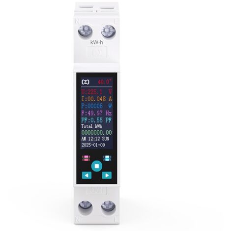 Interrupteur Wi-Fi, protocole ZigBee, 1  50 A, 230 VAC, 1P+N Zigbee Compteur de courant avec écran LCD, minuteur de rail sans fil, interrupteur de relais sans fil avec protection contre
