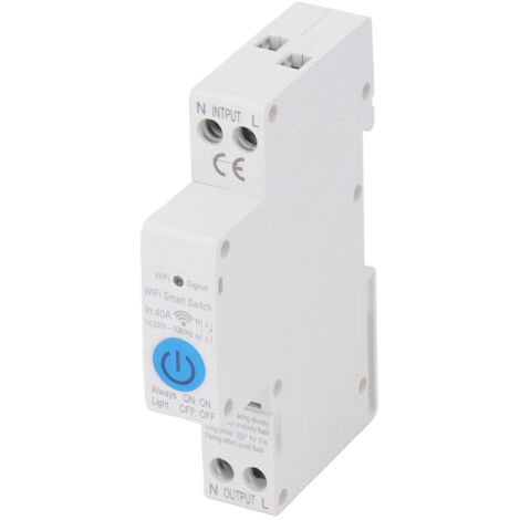 Interrupteur WiFi avec Minuterie, Télécommande et Contrôle de Timing 1P 40A 230V AC pour Électroménagers
