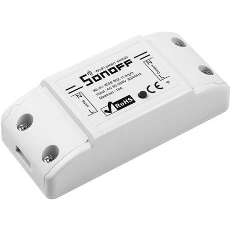 Interrupteur WiFi Connecté Basic R2, Compatible Alexa/Google Home, Commande à Distance et Automatisation des Appareils
