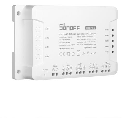 Interrupteur WiFi Intelligent 4 Gang Sonoff R3/PRO R3 ITEAD avec RF 433MHz et Compatibilité Amazon Alexa