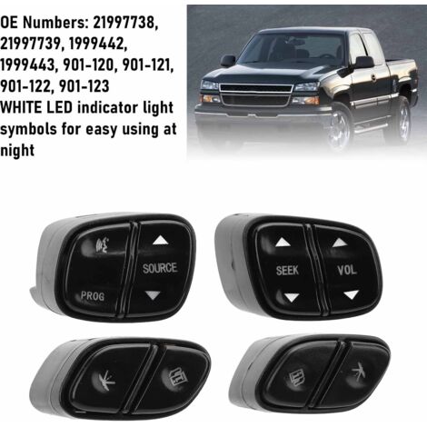Interrupteurs de commande au volant (4 pièces) - Blanc LED - 21997738 - Connexion solide et longue durée de vie