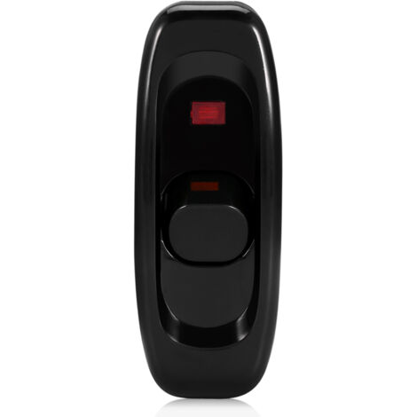 Interrupteurs de Cordons En Ligne, interrupteur lampe de chevet, Interrupteur À Bascule, Intermédiaire ON/OFF, AC 250 V 10 A pour table de bureau, avec indicateur LED (noir)