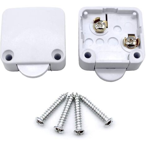 Interrupteurs de porte de placard (lot de 2), interrupteur d'éclairage, interrupteur automatique pour placards, blanc
