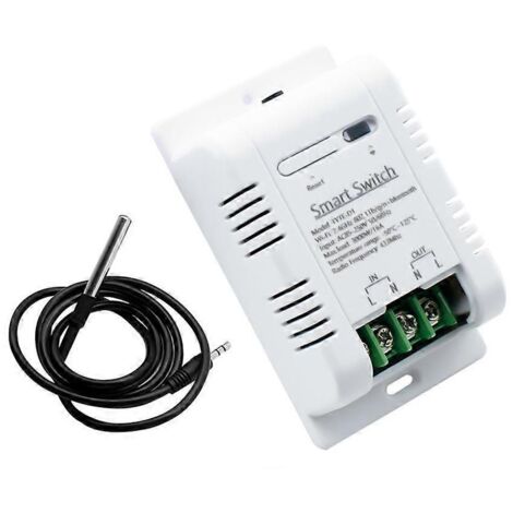 Interrupteurs de température intelligents WiFi avec capteur, 1 voie, sortie relais simple, 3000 W, 16 A