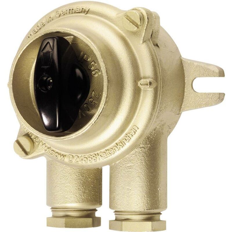 1133/D/P/10A-2xZ14 Interrupteur auxiliaire, Commutateur rotatif maritimes 10 a 250 v/ac laiton 1 pc(s) Y08563 - Wiska