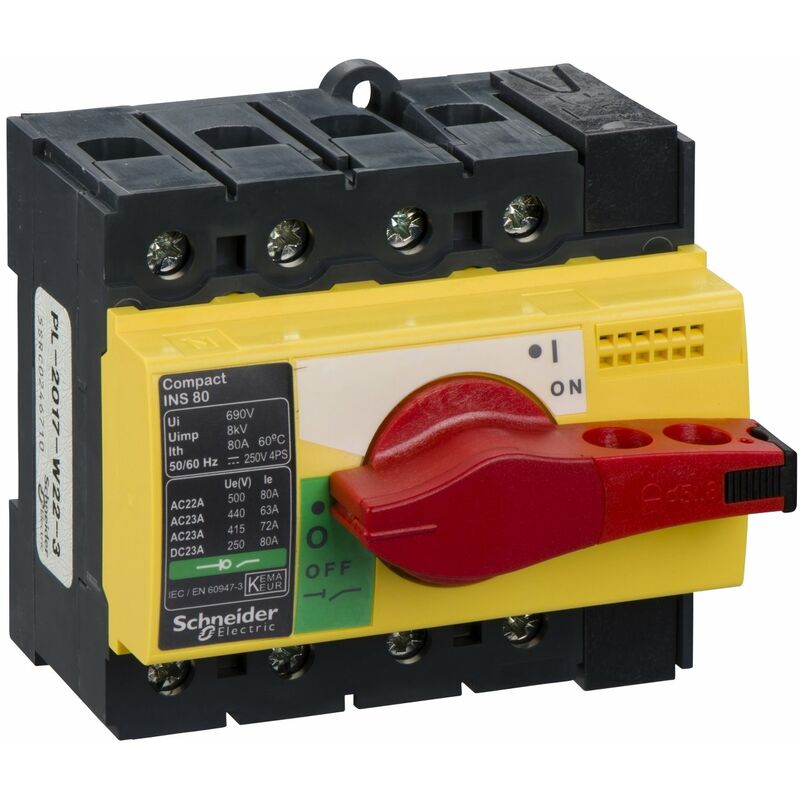 Schneider Electric - Interrupteursectionneur Interpact INS80 4P 80 a - 28921