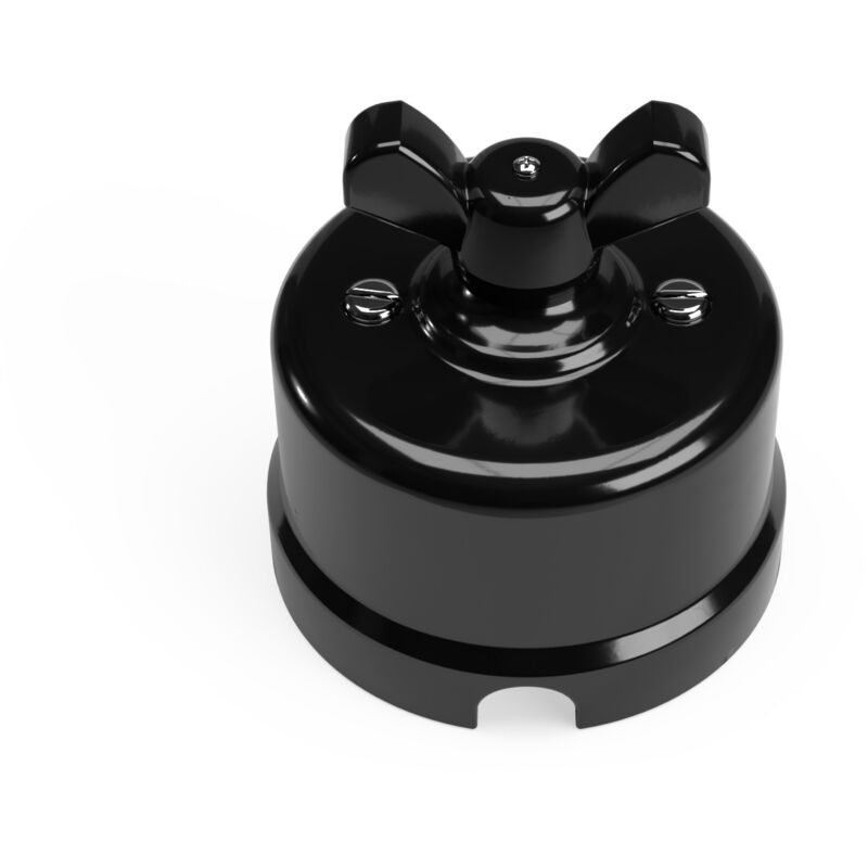 Creative Cables - Interruttore/Deviatore in porcellana nero con dado a farfalla