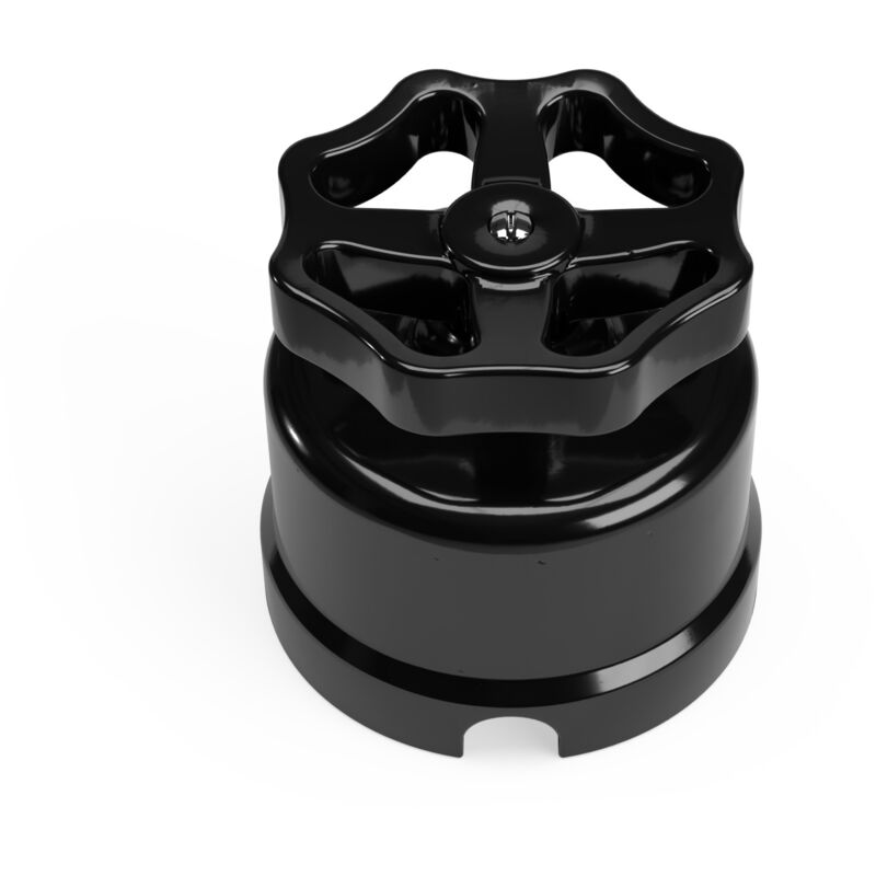 Creative Cables - Interruttore/Deviatore in porcellana nero con manopola