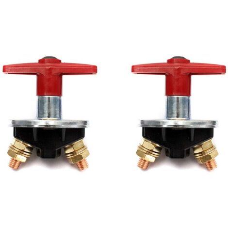 Interruptor aislador de batería de llave fija KZQ de 200 A, paquete de 2, 12 V/24 V, interruptor eléctrico de alta resistencia