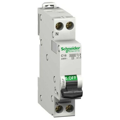 Interruptor automático 1 módulo 1P+N de Schneider  16A