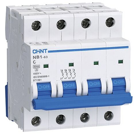 Interruptor automático 4P 6kA NB1-4 de Chint Electric 63A