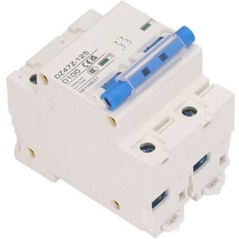 Interruptor automático DC de rail, interruptor solar de desconexión, 2 polos, modelo DZ47Z-125, 100 A, interruptor automático miniaturizado para sistemas fotovoltaicos, 1000 V (azul)
