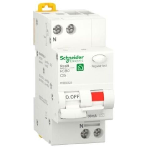 Interruptor automático de corriente residual schneider electric 1p+n 25a- r9d60625