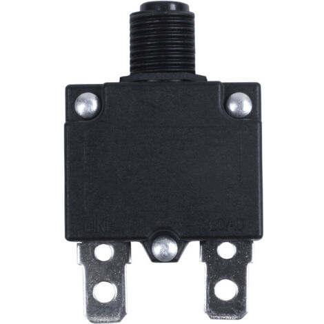 Interruptor automático de protección térmica contra sobrecarga, color negro, 125/250 V CA, 10 A