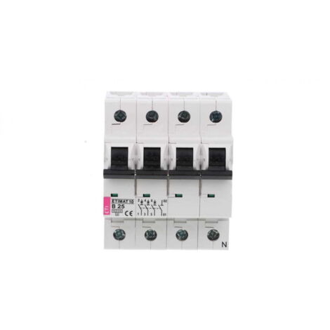 Interruptor automático de sobrecorriente 3PN B 25A 10kA CA ETIMAT10 002126718