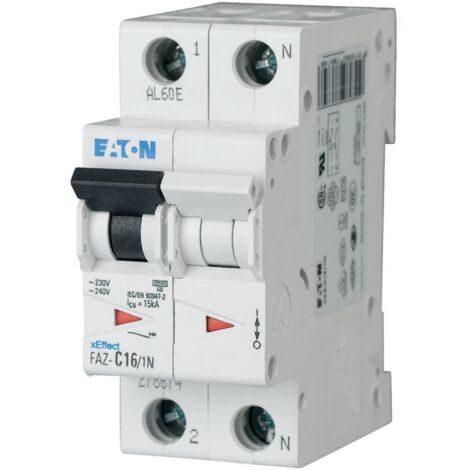 Interruptor automático de sobrecorriente serie 15 kA 1+N polos FAZ-B10/1N