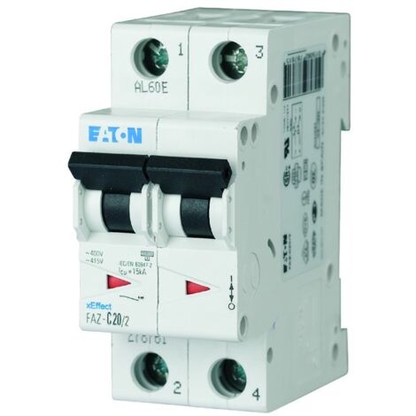 Interruptor automático de sobrecorriente serie 15 kA 2 polos FAZ-C6/2