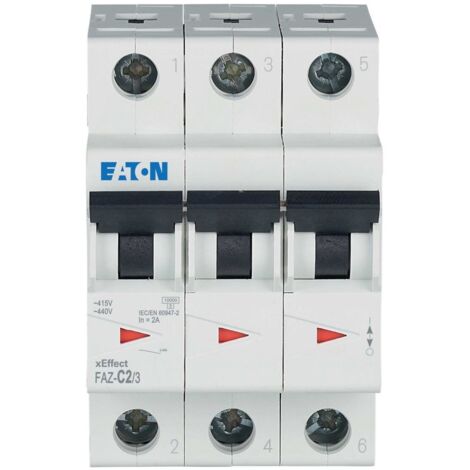 Interruptor automático de sobrecorriente serie 15 kA de 3 polos FAZ-C2/3