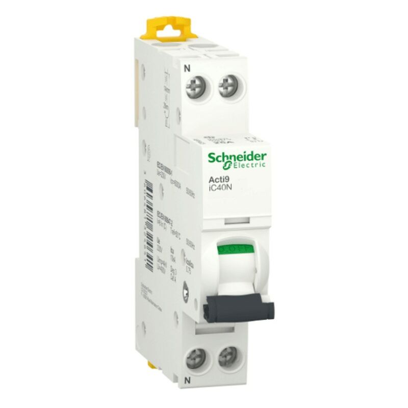 Schneider Electric - Interruptor de circuito de Schneider Acti9 1P+N 6A 6 ka c 1M IC40N A9P54606