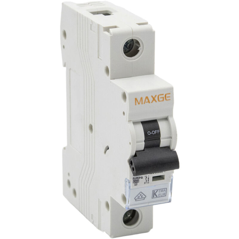 

Maxge - Interruptor automatico industrial 1P-6kA Blanco 10 A