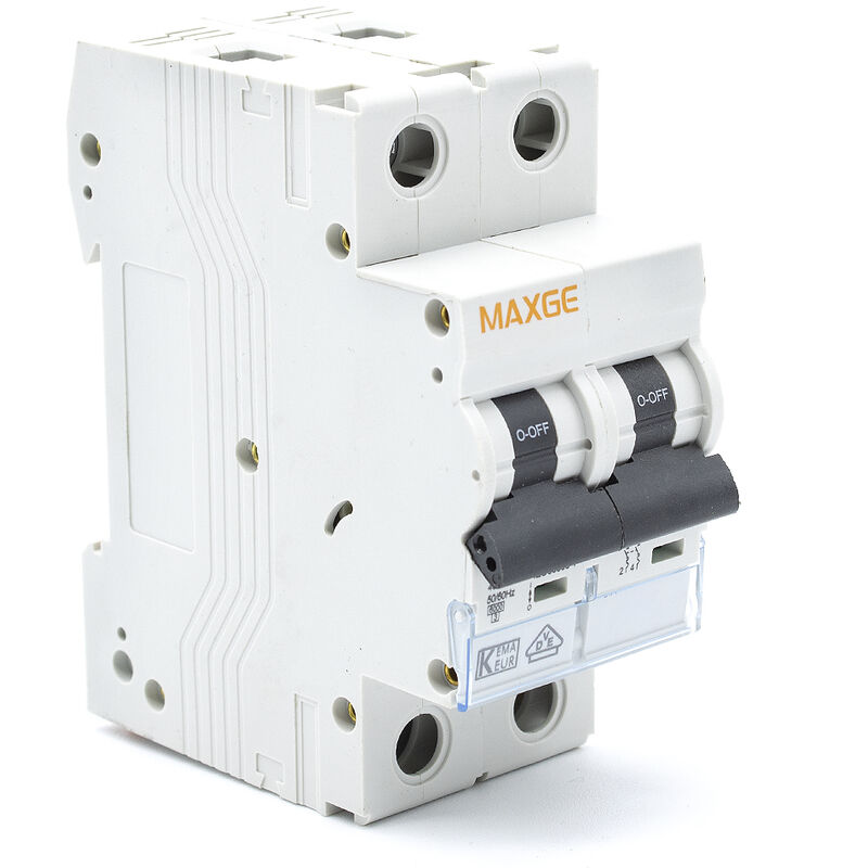 

Maxge - Interruptor automatico industrial 2P-6kA Blanco 10 A