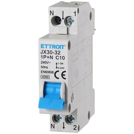 Interruptor automático magnetotérmico 1P+N 10A 220V Salvavidas