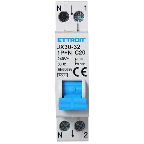 Interruptor automático magnetotérmico 1P+N 20A 220V Salvavidas