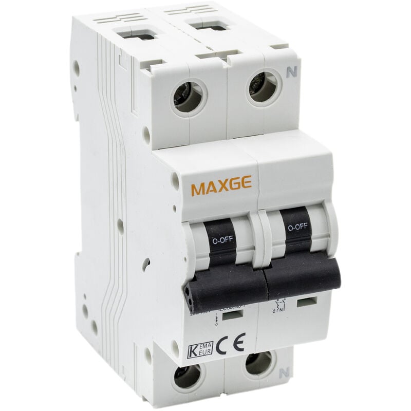

Maxge - Interruptor automatico residencial 1P+N-6kA Blanco 10 A