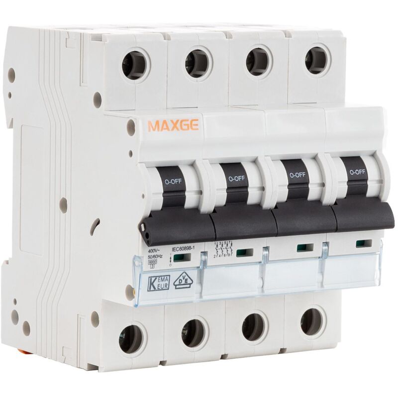 

Interruptor Automático Residencial MAXGE 4P-6kA 10-100A .10 A - 10 A