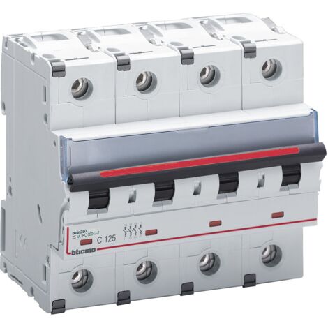 Interruptor automático termomagnético Bticino 125A 25KA 4P Curva C FV84C125