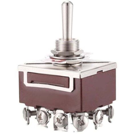 Interruptor basculante CA 380 V 10 A ON/OFF 3 posiciones, XU, 4 pines 4PDT, producto de calidad superior, duradero y confiable, materiales seleccionados, compatible con los estándares, satisfacción ga