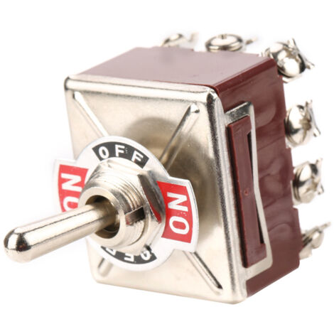 Interruptor basculante de 3 posiciones ON/OFF/ON, 4PDT, 12 pines, 12 mm, 15 A/250 V CA, 10 A/380 V CA