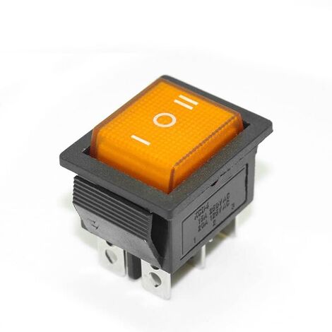 Interruptor basculante de 6 vias ON/OFF/ON Naranja 16 A